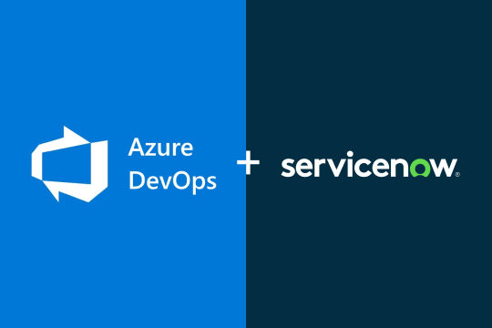 Azure DevOps and ServiceNow logo next to one another
