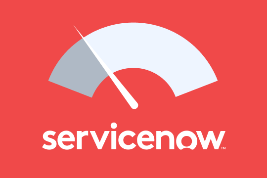 ServiceNow logo with speedometer above