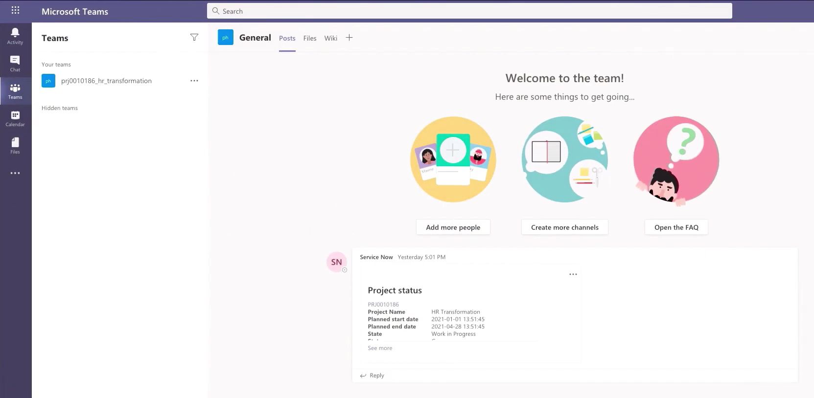 Microsoft Teams in ServiceNow Quebec Release