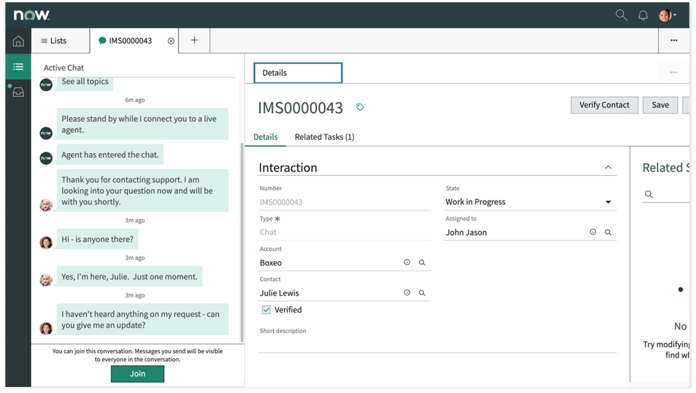 ServiceNow Agent Workspace: One window for service desk agents that displays everything related to the customer/call
