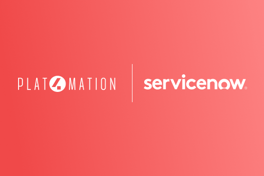 Plat4mation x ServiceNow logos