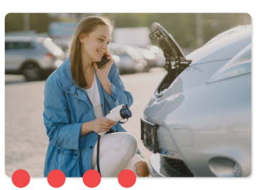 photo of woman checking her car's battery. used as a visual for Service managerment and GenAI blog