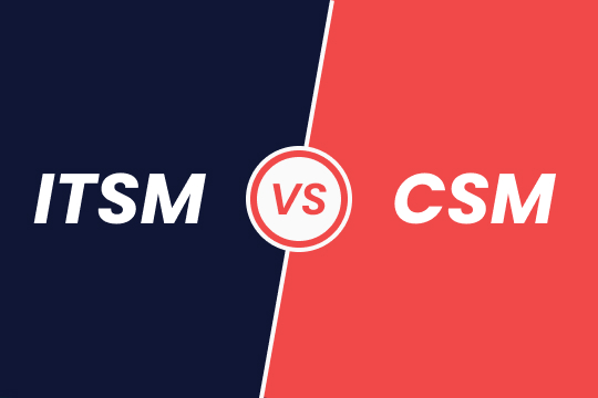 Image with text ITSM vs CSM