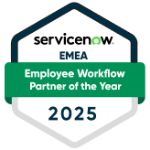 Servicenow EMEA Employee Workflow Partner of the year 2025 award